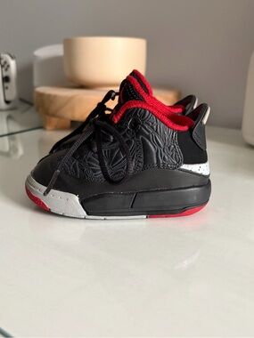Nike Air Jordan Dub Zero Black Wolf Grey Red Shoes Toddler Size 10C
